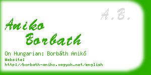 aniko borbath business card